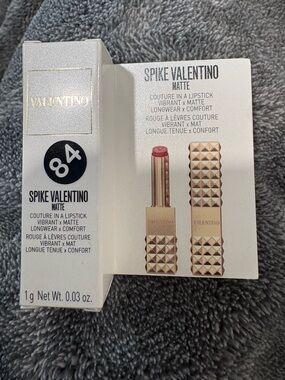Valentino Matte Lipstick Shade 84 Rose Pink with Gold Studded Case